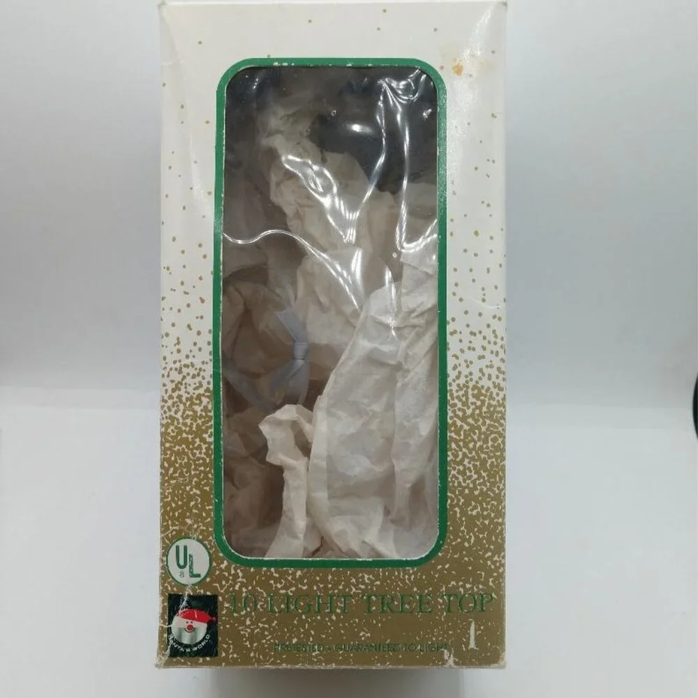Illuminated Angel Christmas Tree Topper With Silver Gown & Lights